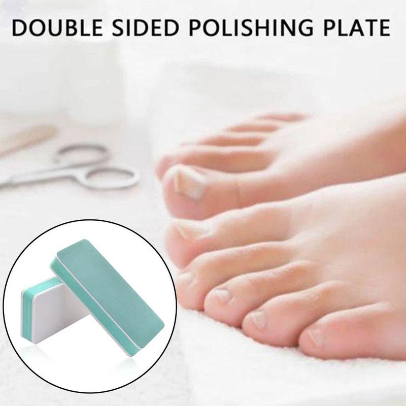 Manicure Tools - Green and White Double-Sided Nail Square Polishing Block for Nail File Polish Grinding Buffer - Image 4